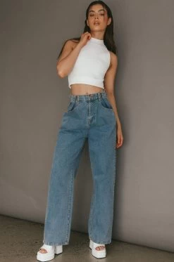 No Coincidence Wide Leg Jeans Denim Blue
