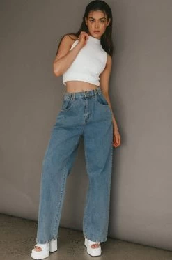 No Coincidence Wide Leg Jeans Denim Blue 13 No Coincidence Wide Leg Jeans Denim Blue -Fashion women's clothing SLIMA7916P 20DENIM 20BLUE 8