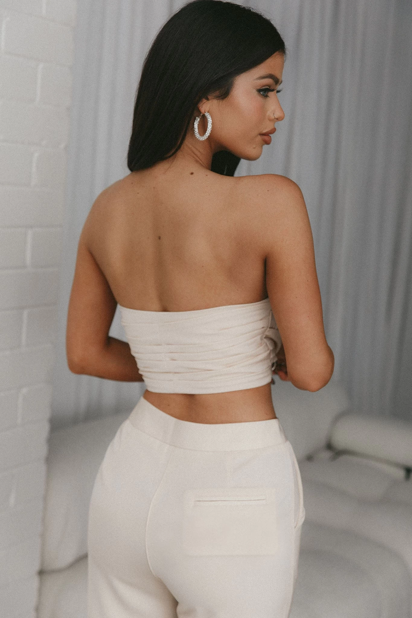 Hepburn High Waist Wide Leg Pants Nude 2 Hepburn High Waist Wide Leg Pants Nude - Image 2