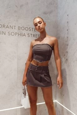 Hot Girl Summer Laced Back Crop Top Dark Grey 12 Hot Girl Summer Laced Back Crop Top Dark Grey -Fashion women's clothing SLIMD6665TDARKGREY 2