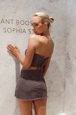 Hot Girl Summer Laced Back Crop Top Dark Grey 18 Hot Girl Summer Laced Back Crop Top Dark Grey -Fashion women's clothing SLIMD6665TDARKGREY 9