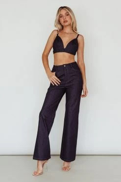 Isalei Bralette Crop Top Denim -Fashion women's clothing SLIMJ8353T 20DENIM 2