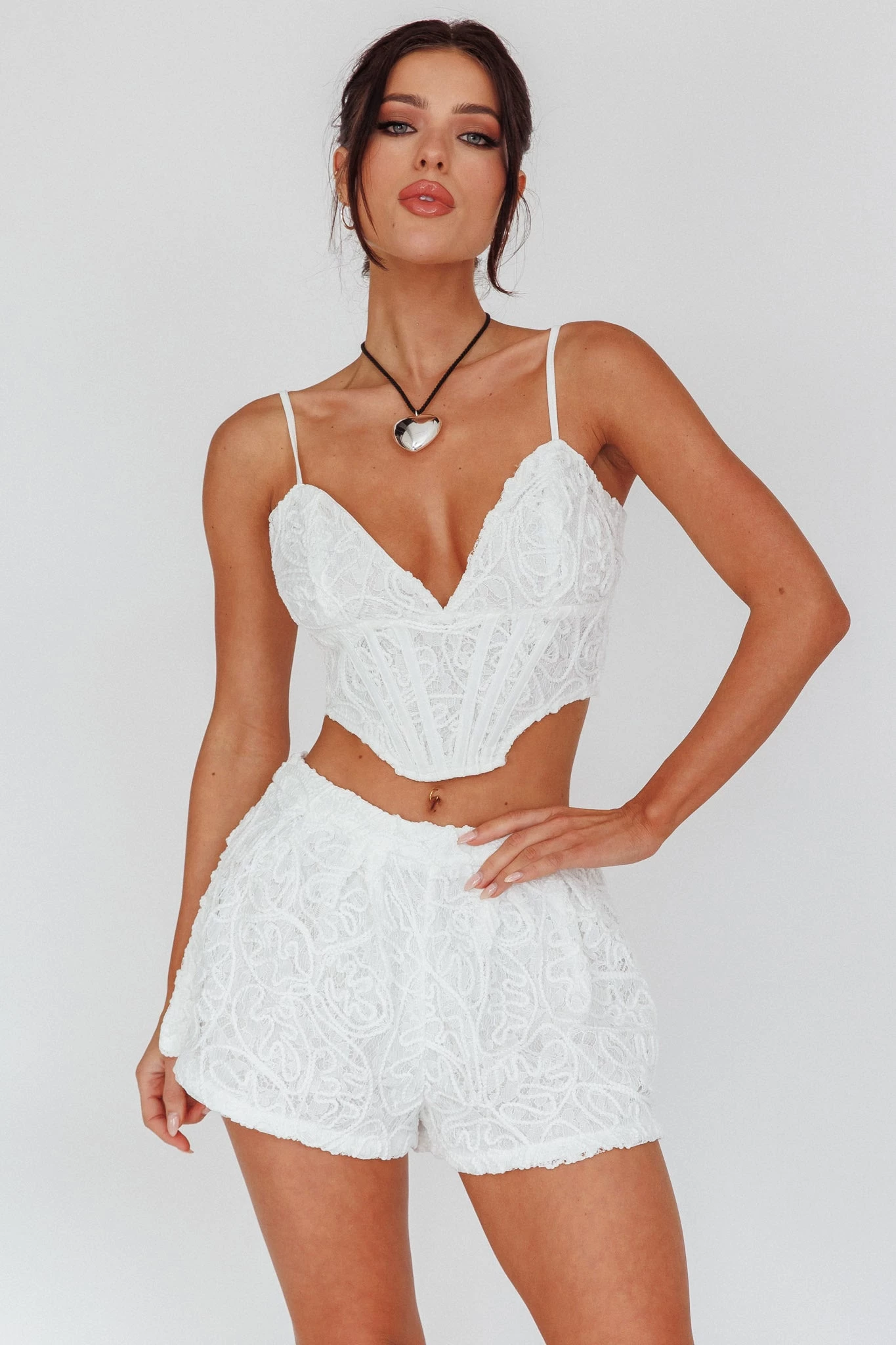 Staycation Lace Shorts White 5 Staycation Lace Shorts White - Image 5