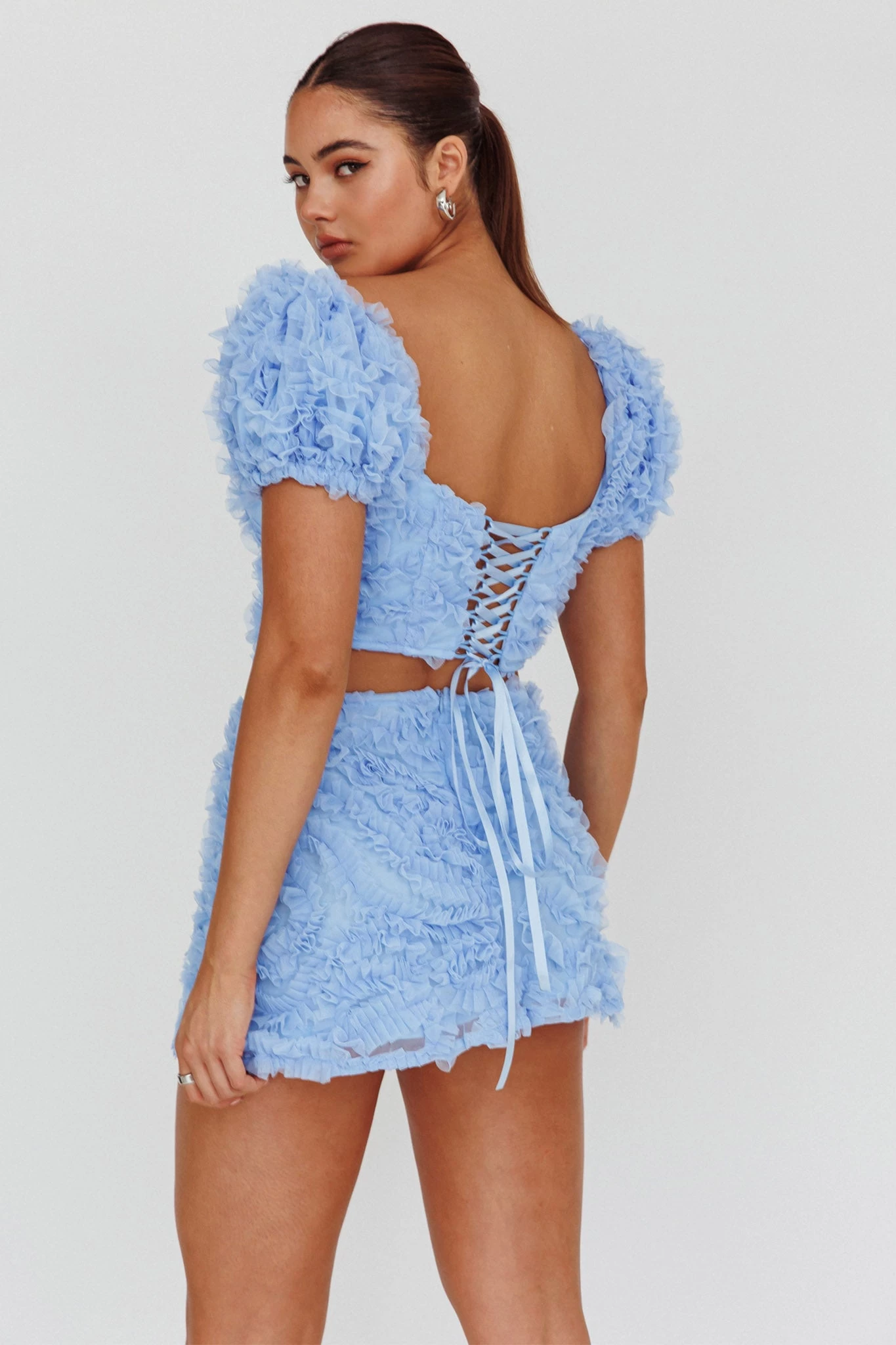 Cielito Embellished Crop Top Light Blue 2 Cielito Embellished Crop Top Light Blue - Image 2