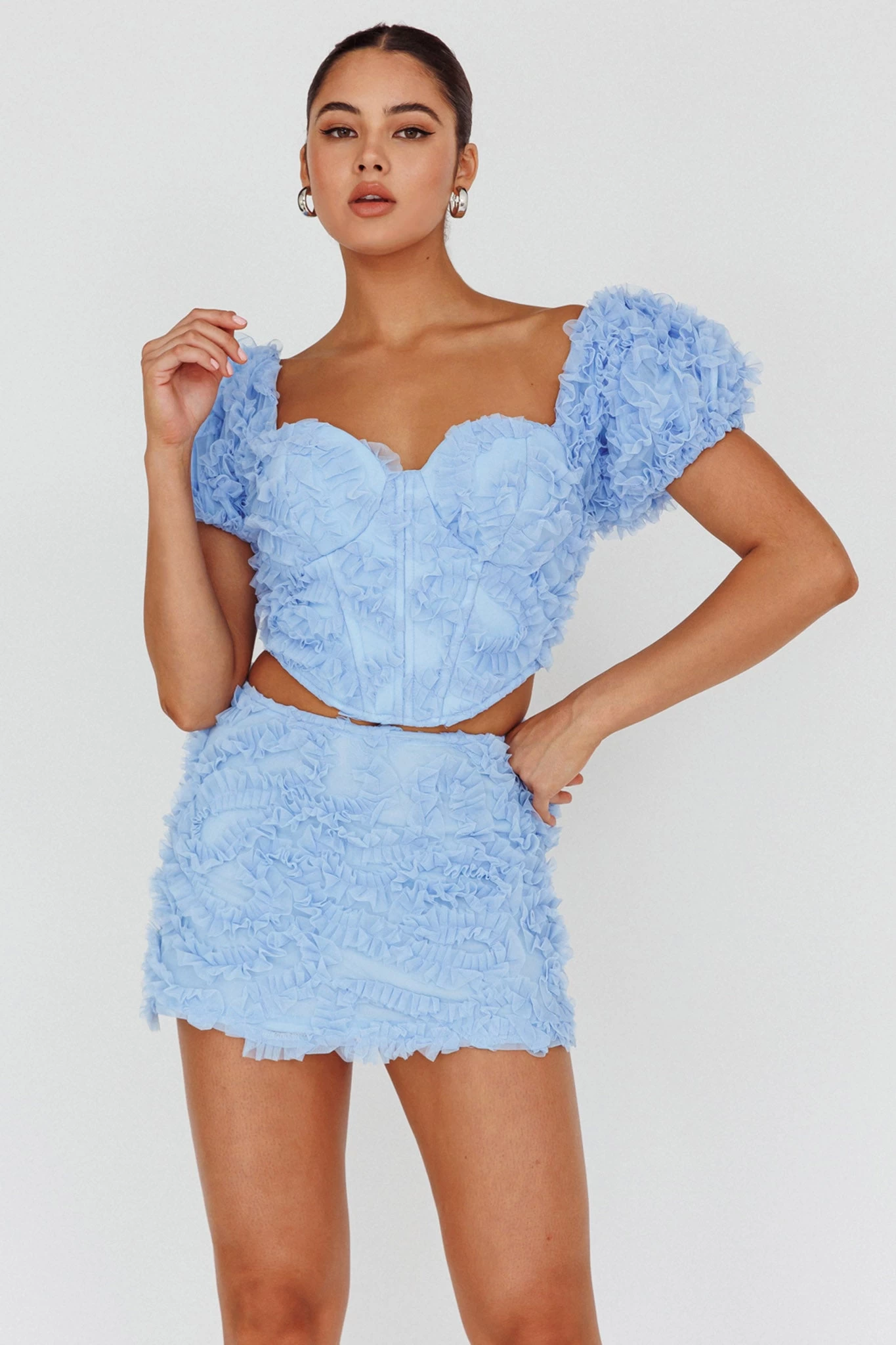 Cielito Embellished Crop Top Light Blue 5 Cielito Embellished Crop Top Light Blue - Image 5