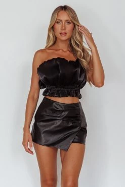 Night Tulip Strapless Crop Top Black 10 Night Tulip Strapless Crop Top Black -Fashion women's clothing SLIT3368 20BLACK 5