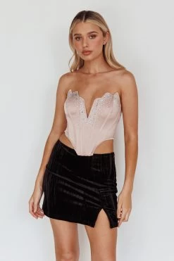 Up All Night Diamante Crop Top Blush -Fashion women's clothing SLJT3621 20BLUSH 5