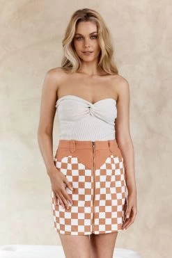 Moody Strapless Knit Top Apricot -Fashion women's clothing SLMBRT07 20APRICOT 4