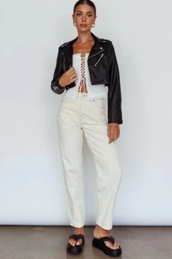 Toulouse Faux Leather Jacket Black -Fashion women's clothing SLMJ5130BLACK 1