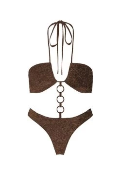 Barbados Halterneck One Piece Swimsuit Brown 9 Barbados Halterneck One Piece Swimsuit Brown -Fashion women's clothing SLO23005 20BROWN 5