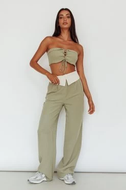 East Village Foldover Pants Sage