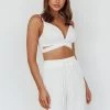 Cove Shirred Back Crop Top Ivory