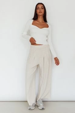 Mosey Long Sleeve Knit Top Ivory -Fashion women's clothing SLPT16911 20IVORY 5