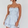 Angel Sky Gathered Bust Romper Dust Blue