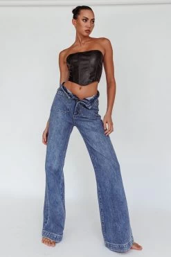 Rolla's Sailor Jean Long Janet Recycled Mid Vintage Blue -Fashion women's clothing SLRL002 20MID 20BLUE 2