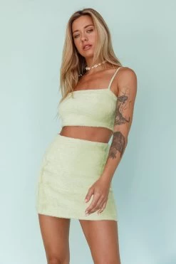 Light Speed Fluffy Mini Skirt Pistachio -Fashion women's clothing SLS13448 S 20PISTACHIO 6