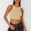 Bryn Racerback Crop Top Sand