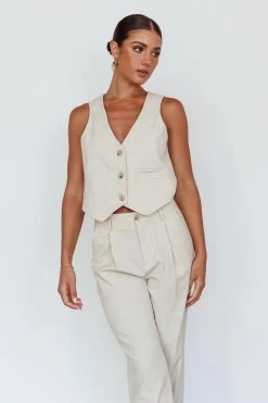 Times Square Trouser Pants Natural -Fashion women's clothing SLS21177 20NATURAL 6