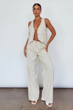 Times Square Trouser Pants Natural -Fashion women's clothing SLS21177 20NATURAL 7