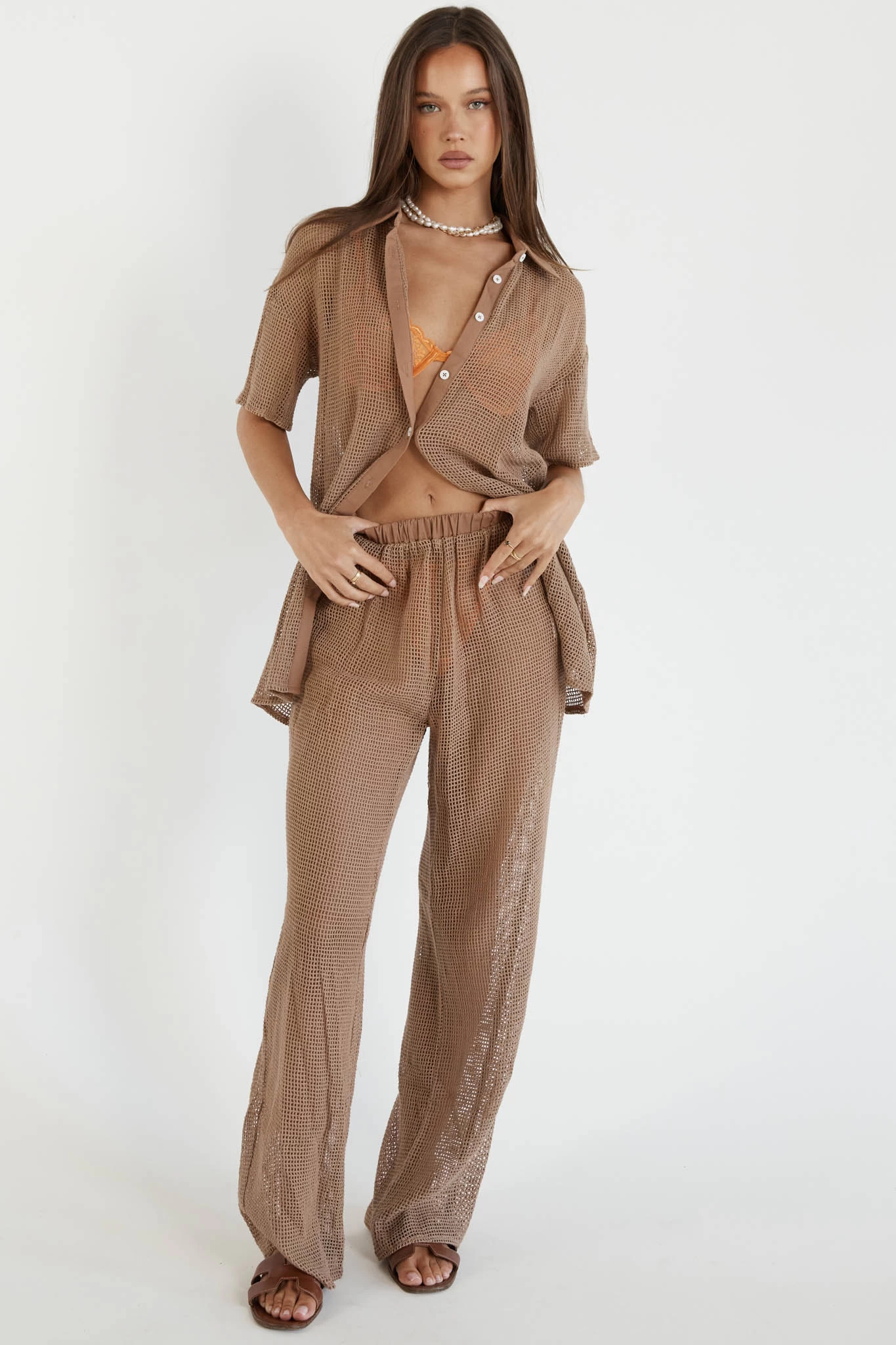 SNDYS Hyams Long Knit Pants Mocha 5 SNDYS Hyams Long Knit Pants Mocha - Image 5