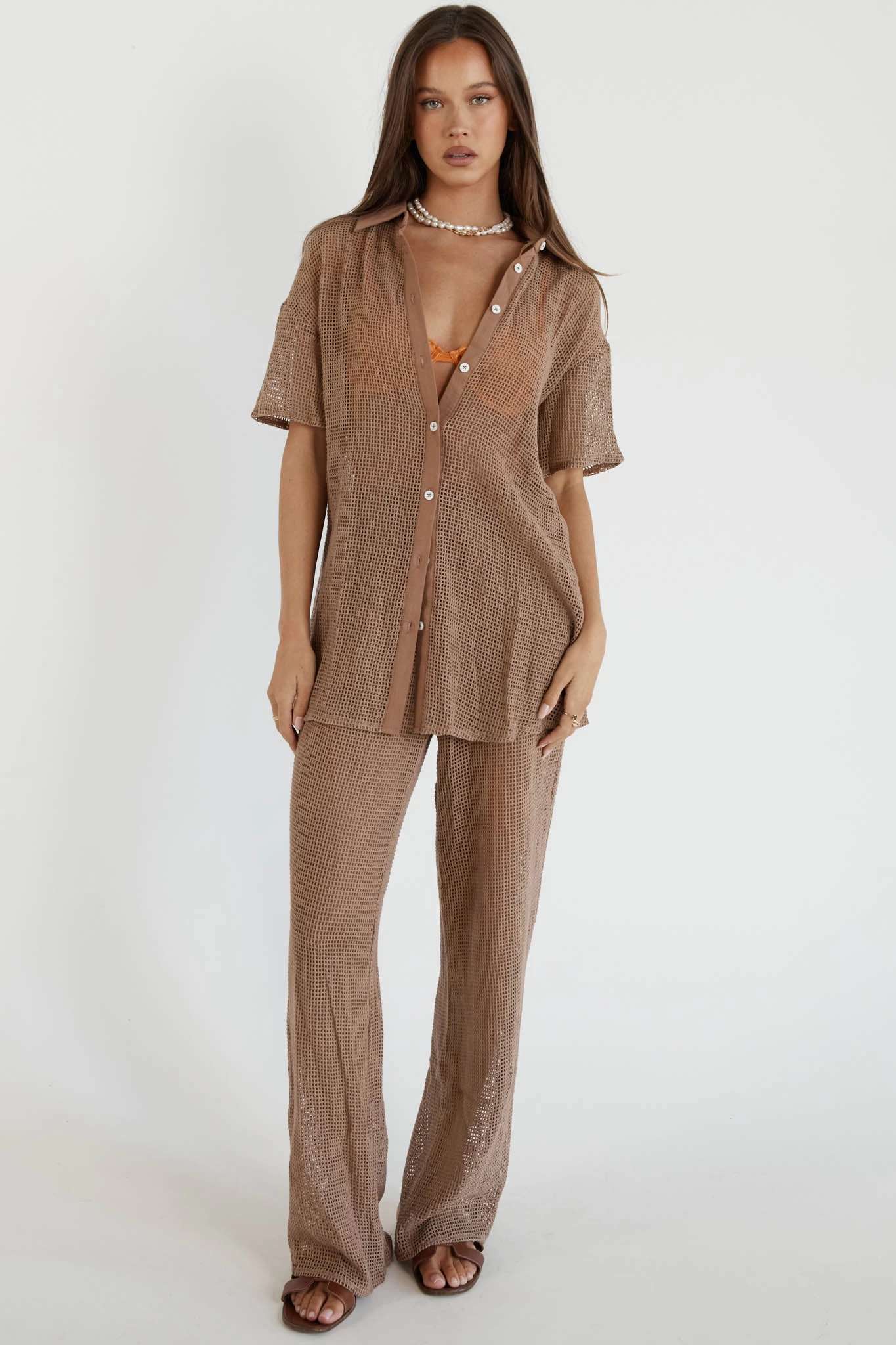 SNDYS Hyams Buttoned Knit Top Mocha 3 SNDYS Hyams Buttoned Knit Top Mocha - Image 3