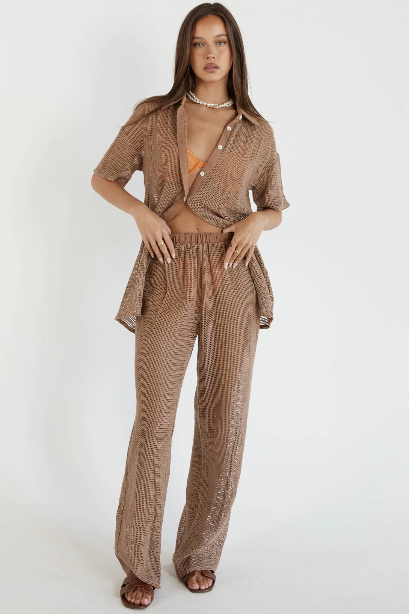 SNDYS Hyams Buttoned Knit Top Mocha 7 SNDYS Hyams Buttoned Knit Top Mocha - Image 7