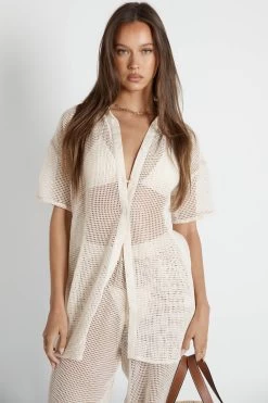 SNDYS Hyams Buttoned Knit Top Sand -Fashion women's clothing SLSD04 T 20SAND 6