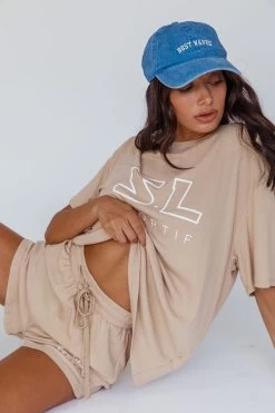 On Track SL Logo Shorts Camel -Fashion women's clothing SLST3056D B 20CAMEL 6