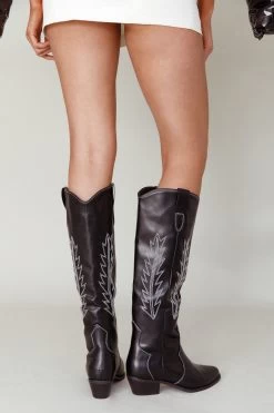 Therapy Bonnie Boot Black/White -Fashion women's clothing SLTH008BLACK WHITE 8