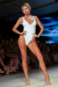 VDM Olivia White Rib One-Piece Swimsuit -Fashion women's clothing SLVDM07 20WHITE 2