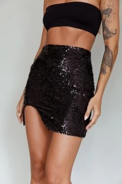 Luna Heart Sequin Mini Skirt Black 10 Luna Heart Sequin Mini Skirt Black -Fashion women's clothing SLVIS5516 20BLACK 4