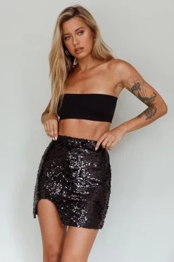 Luna Heart Sequin Mini Skirt Black 12 Luna Heart Sequin Mini Skirt Black -Fashion women's clothing SLVIS5516 20BLACK 6