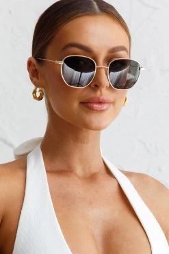 Farrah Gold Aviator Sunglasses Moss -Fashion women's clothing SN00001 20MOSS 2