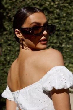 Hailey Rectangular Sunglasses Tortoiseshell Brown -Fashion women's clothing SN00002 20BROWN 5