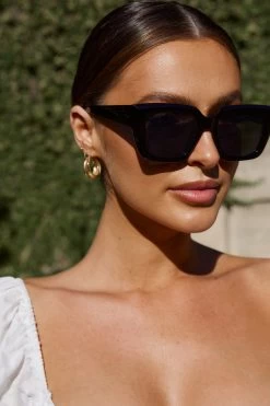 Cate Oversized Sunglasses Black -Fashion women's clothing SN00004 20BLACK 4