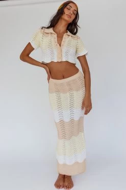 May Blooms Knit Maxi Skirt Lemon Butter -Fashion women's clothing SN0090D S 20LEMON 20BUTTER 5