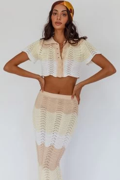 May Blooms Knit Maxi Skirt Lemon Butter -Fashion women's clothing SN0090D S 20LEMON 20BUTTER 6