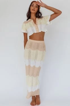 May Blooms Knit Maxi Skirt Lemon Butter -Fashion women's clothing SN0090D S 20LEMON 20BUTTER 7