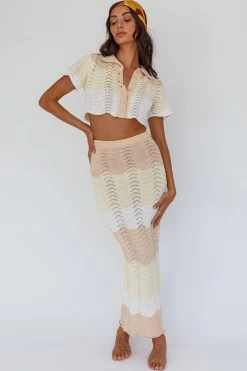 May Blooms Knit Maxi Skirt Lemon Butter -Fashion women's clothing SN0090D S 20LEMON 20BUTTER 8