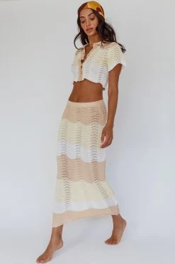 May Blooms Knit Maxi Skirt Lemon Butter -Fashion women's clothing SN0090D S 20LEMON 20BUTTER 9