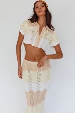 May Blooms Button Up Crop Top Lemon Butter -Fashion women's clothing SN0090D T 20LEMON 20BUTTER 8