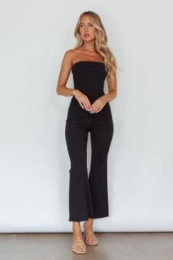 What's The Catch Strapless Jumpsuit Black -Fashion women's clothing SN0129D 20BLACK 2