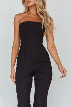 What's The Catch Strapless Jumpsuit Black -Fashion women's clothing SN0129D 20BLACK 4