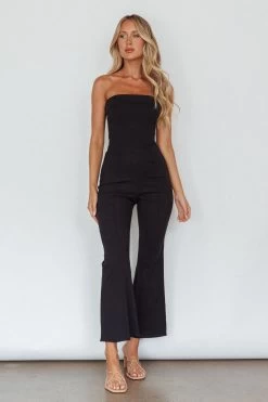 What's The Catch Strapless Jumpsuit Black -Fashion women's clothing SN0129D 20BLACK 5