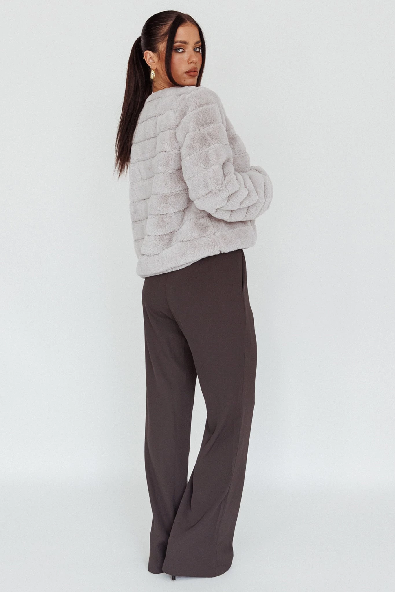 Back To Basics High Waist Pants Charcoal 2 Back To Basics High Waist Pants Charcoal - Image 2