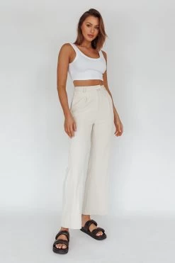 Back To Basics High Waist Pants Stone -Fashion women's clothing SN0149D 20STONE 2
