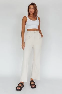 Back To Basics High Waist Pants Stone -Fashion women's clothing SN0149D 20STONE 5