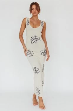 Sunland Knit Maxi Dress Flower Cream 14 Sunland Knit Maxi Dress Flower Cream -Fashion women's clothing SN0151H 20CREAM 7