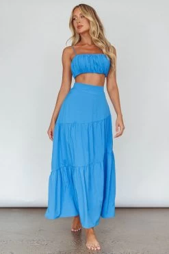 Bondi Waist Tie Maxi Skirt Sapphire -Fashion women's clothing SR0008J S 20SAPPHIRE 8