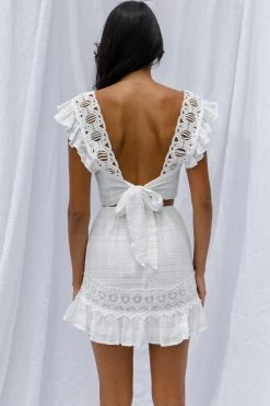 Just Bliss Embroidered Trim Mini Skirt White -Fashion women's clothing SR0218B01 S 20OFF 20WHITE 6